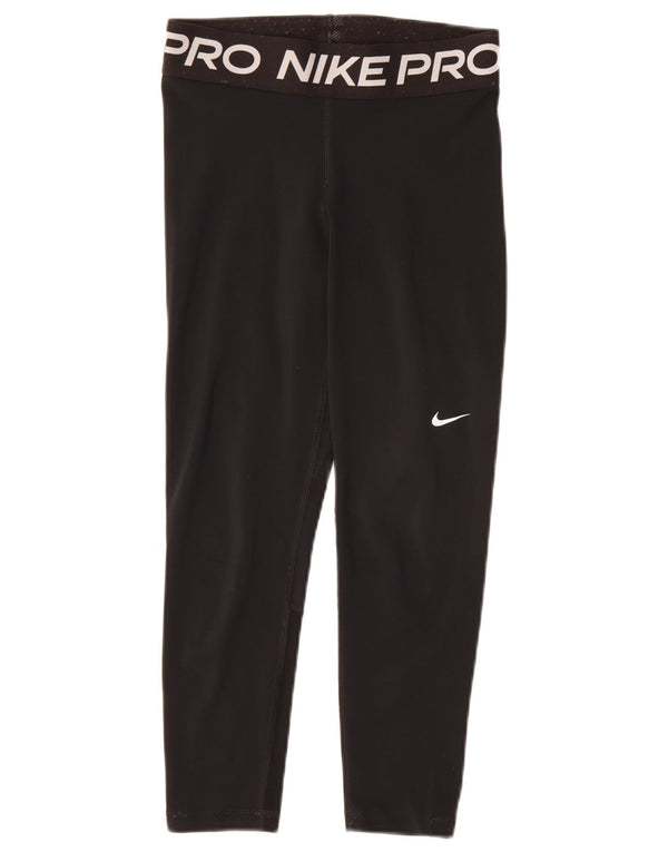Nike Womens Dri Fit Graphic Capri Leggings Reino Unido 10 Pequeno Preto