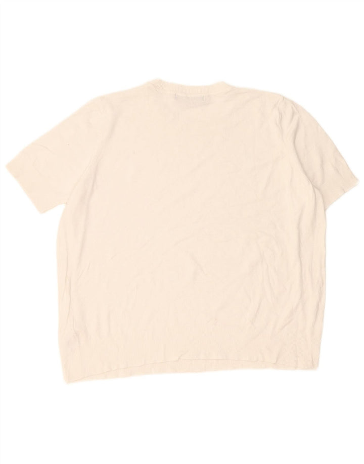 Suéter feminino Marks & Spencer com gola redonda Reino Unido 16 grande branco