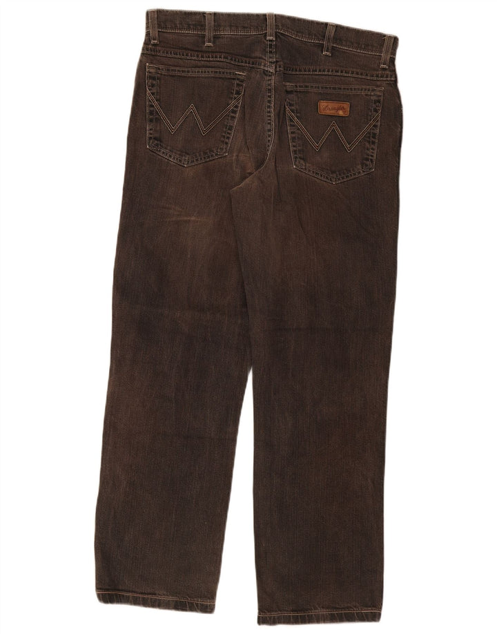 Wrangler Masculino Texas Stretch Straight Jeans W33 L29 Algodão Marrom