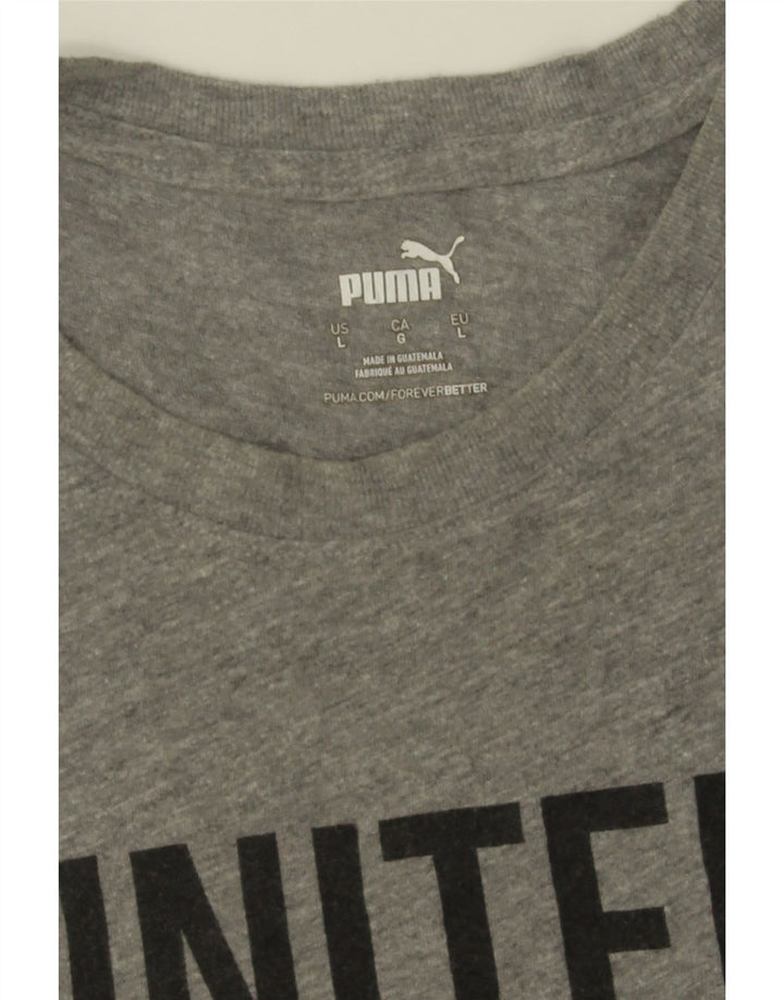 PUMA Mens Graphic T-Shirt Top Large Grey Vintage Puma and Second-Hand Puma from Messina Hembry 