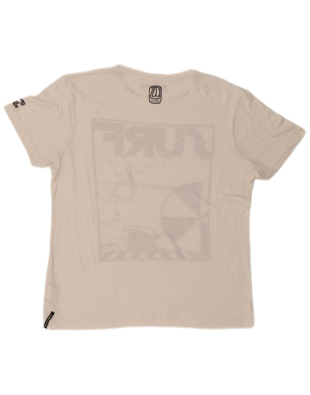 Camiseta gráfica masculina BILLABONG XL poliéster branco