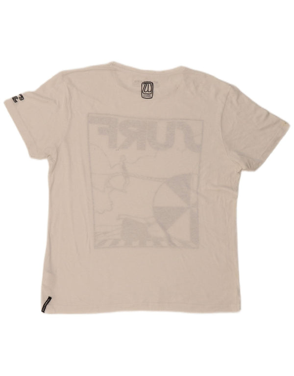 Camiseta gráfica masculina BILLABONG XL poliéster branco