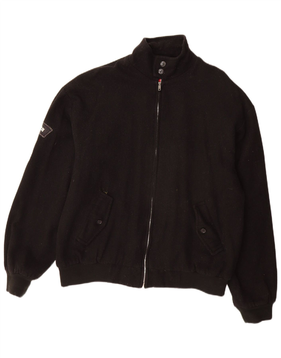 Jaqueta bomber masculina vintage UK 40 grande lã preta