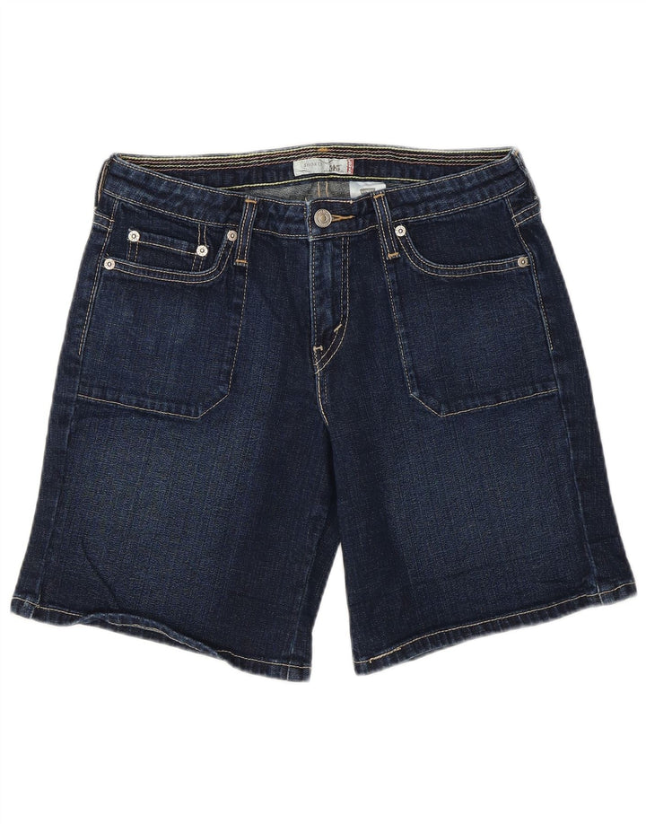 Shorts jeans feminino 545 Levi's US 4 pequeno W28 algodão azul marinho