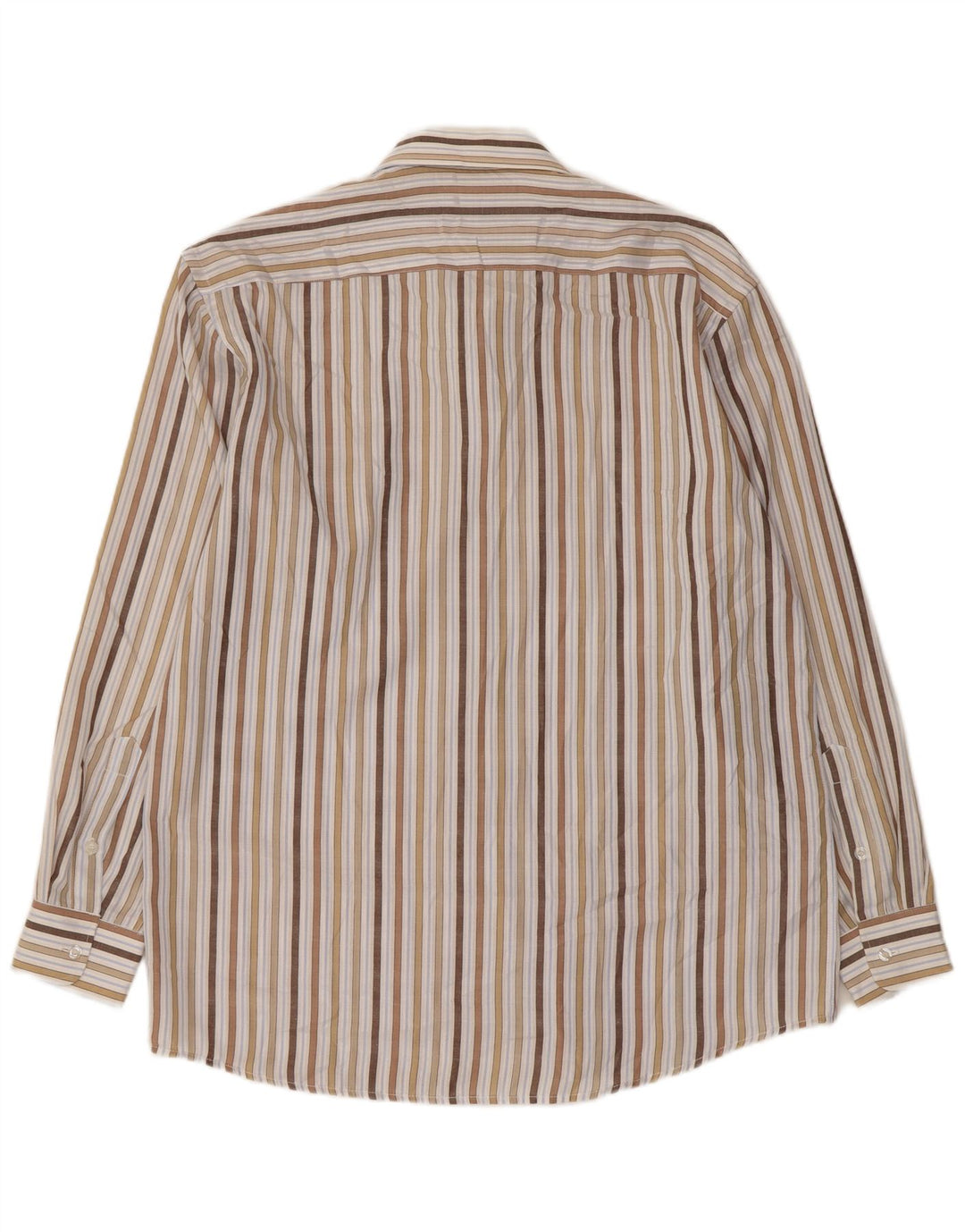 Camisa masculina vintage tamanho 16 1/2 42 grande algodão listrado multicolorido