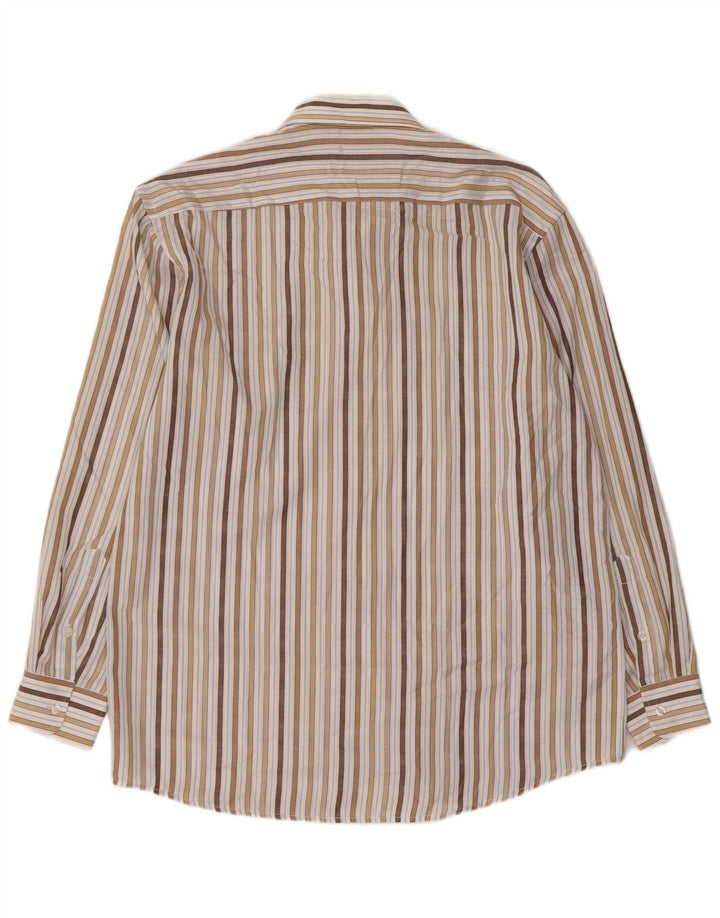 Camisa masculina vintage tamanho 16 1/2 42 grande algodão listrado multicolorido