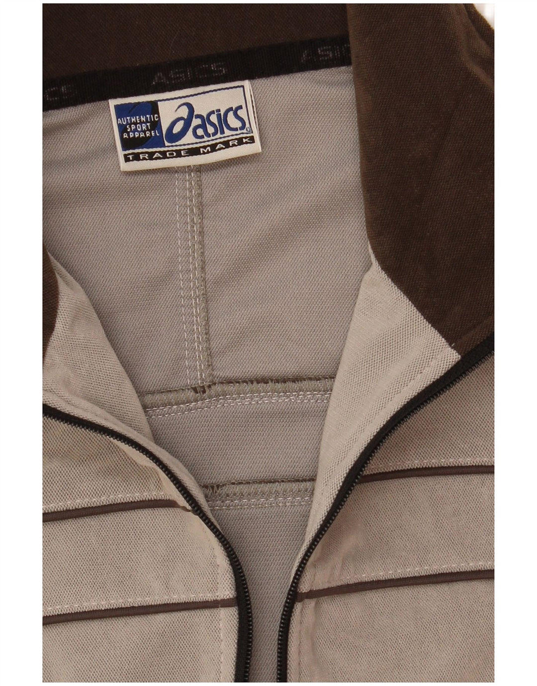 Asics Mens Tracksuit Top Jacket Médio Cinza Listrado