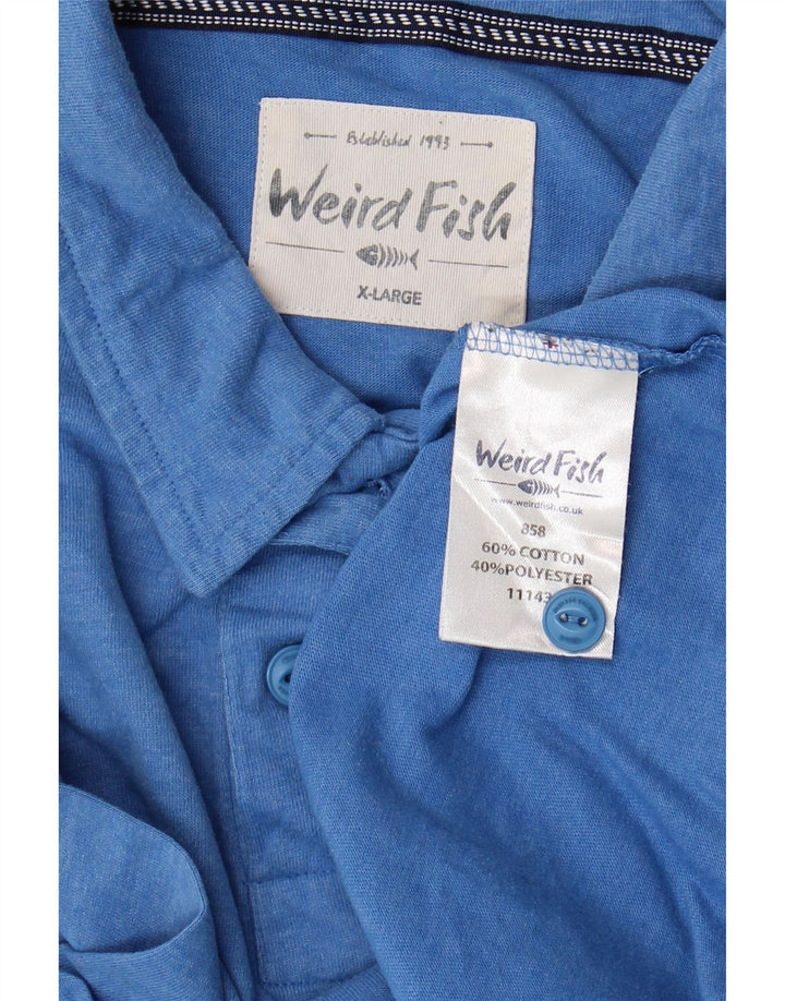Camisa polo masculina WEIRD FISH XL algodão azul
