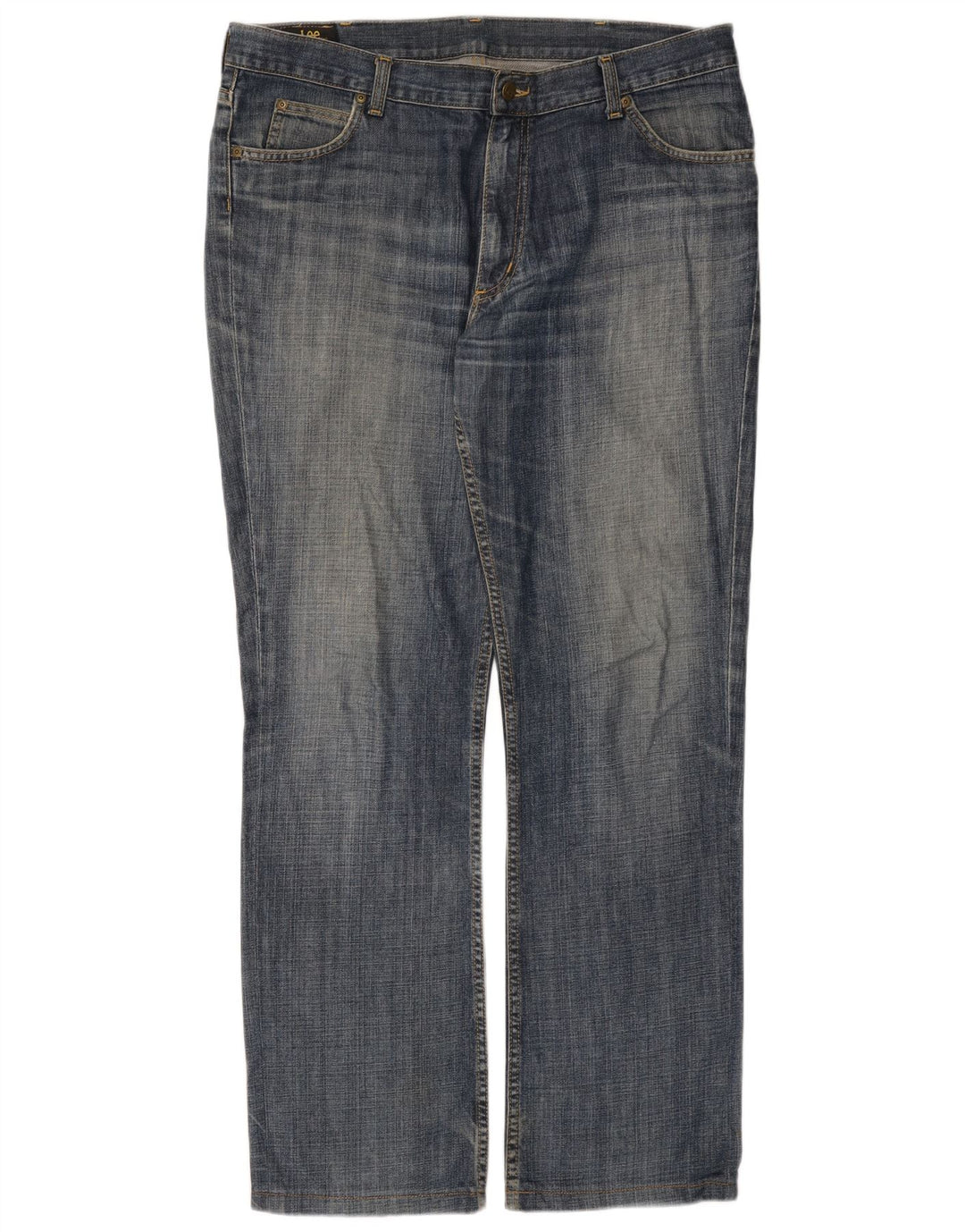 Lee Mens REED Straight Jeans W38 L32 Azul Algodão