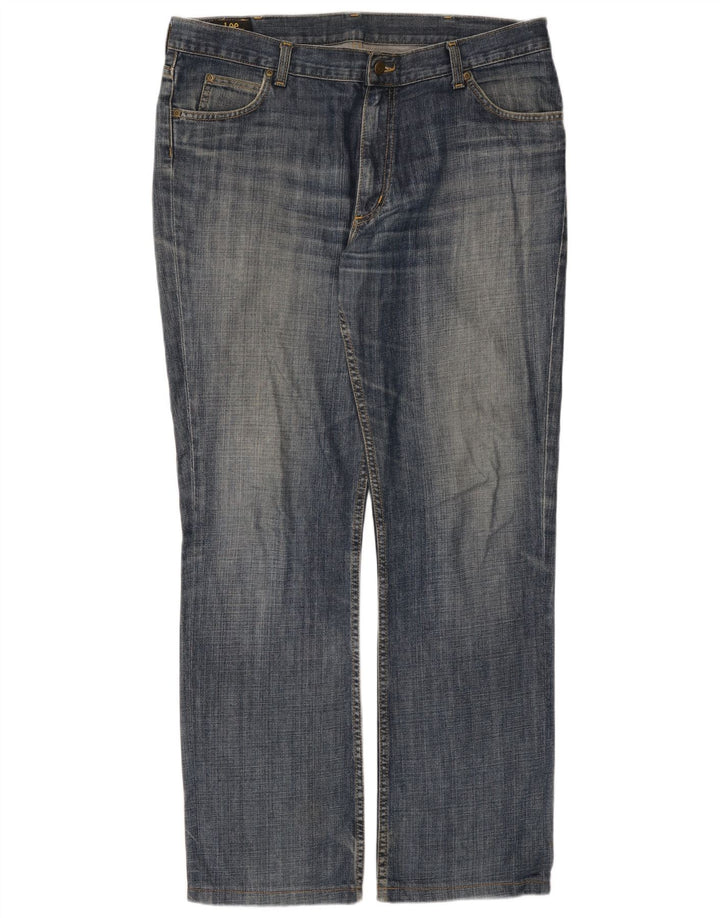 Lee Mens REED Straight Jeans W38 L32 Azul Algodão