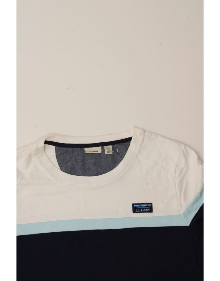 L.L.BEAN Mens T-Shirt Top XL White Colourblock Cotton Vintage L.L.Bean and Second-Hand L.L.Bean from Messina Hembry 