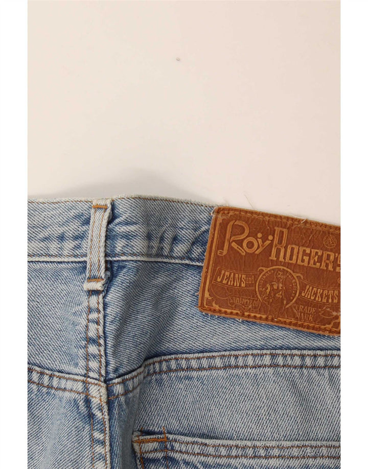 Calça jeans reta masculina Roy Rogers desgastada W34 L33 azul