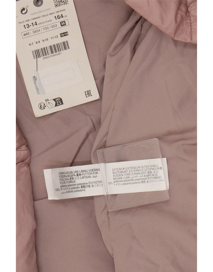 Zara Colete acolchoado para meninas 13-14 anos rosa poliamida