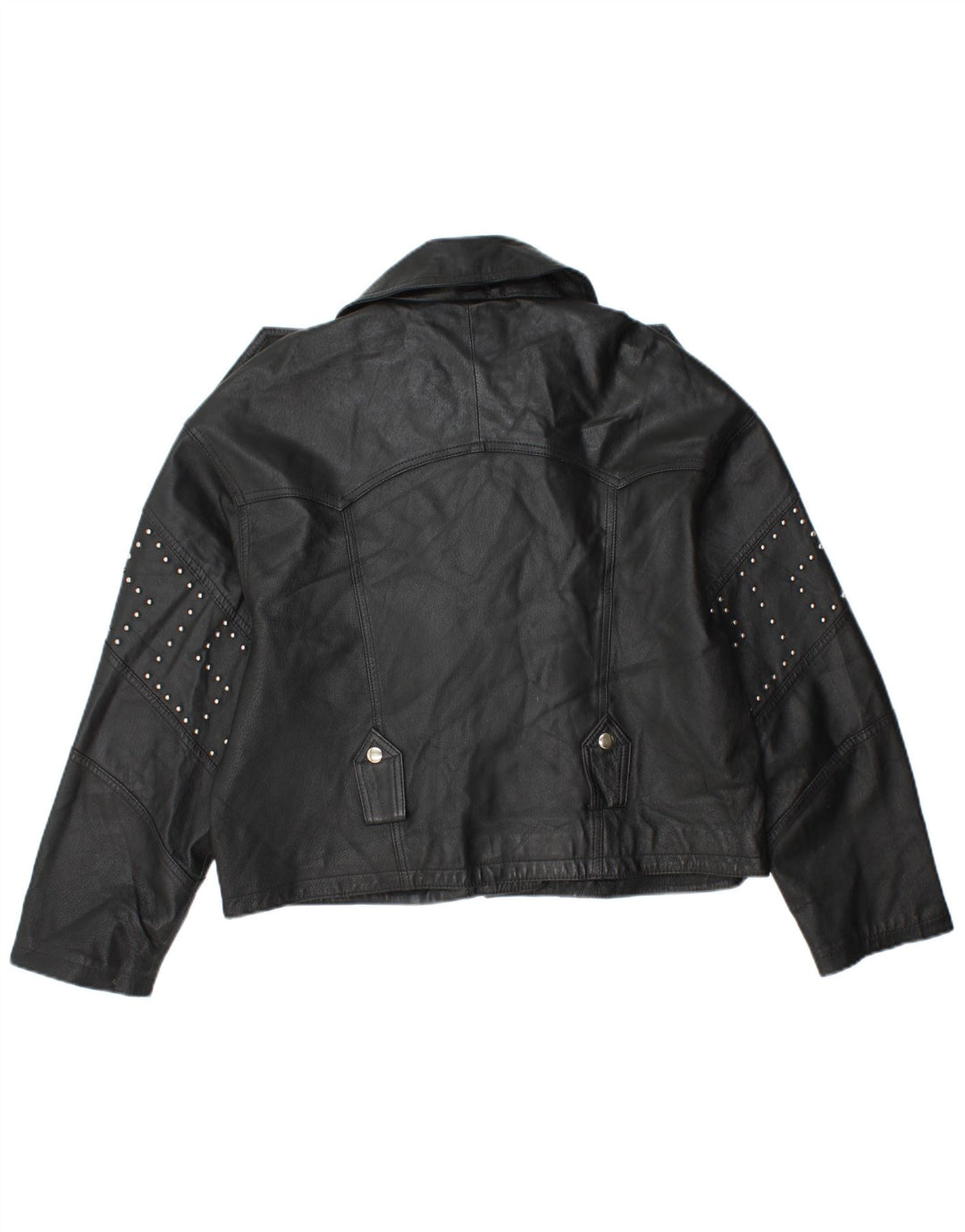 Jaqueta feminina de couro para motociclista Front Line UK 14 couro preto grande