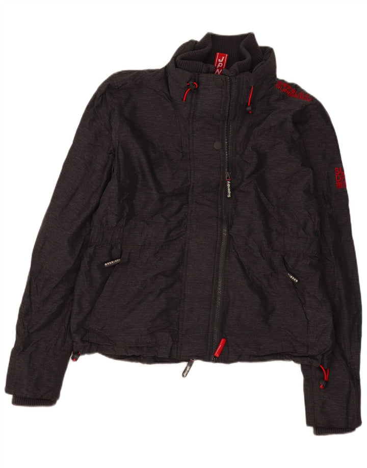 Jaqueta corta-vento feminina SUPERDRY UK 18 XL poliéster cinza