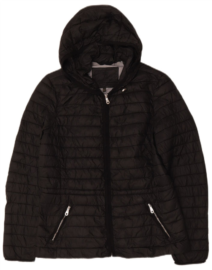 Jaqueta acolchoada com capuz feminino Massimo Dutti UK 14 médio preto