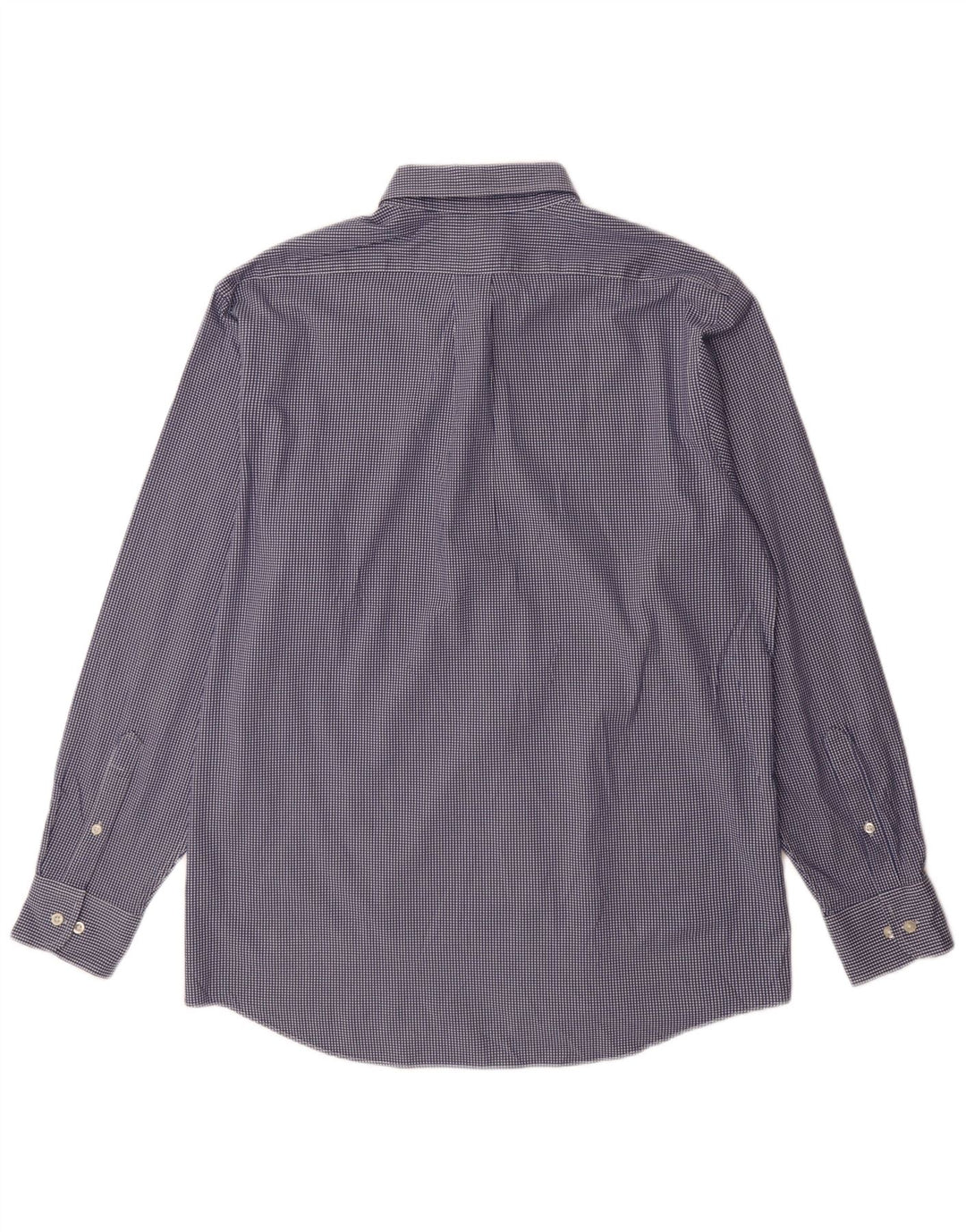 Camisa masculina de ajuste regular Chaps tamanho 16 1/2 grande algodão guingão azul