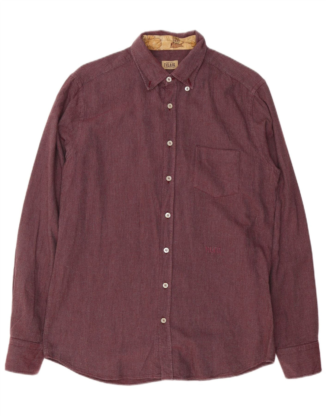 ALVIERO MARTINI Camisa masculina média Borgonha