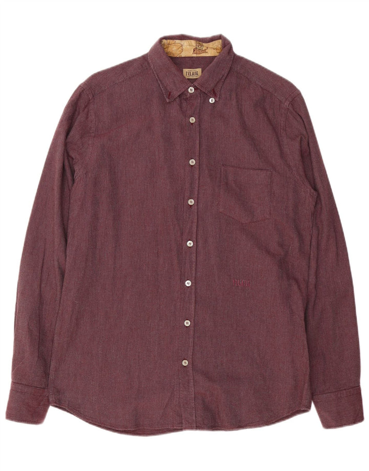 ALVIERO MARTINI Camisa masculina média Borgonha