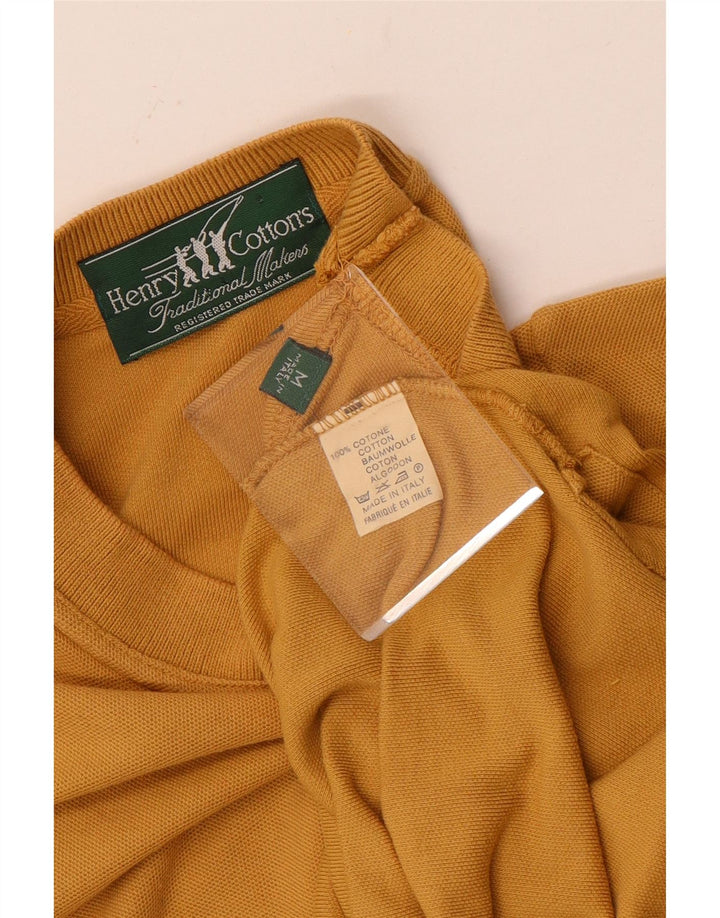 Camiseta masculina Henry Cottons Top de algodão amarelo médio