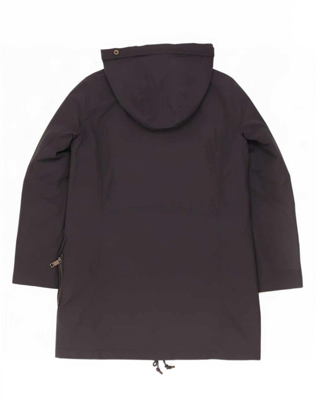 Casaco acolchoado com capuz feminino Zara UK 12 médio azul marinho poliamida
