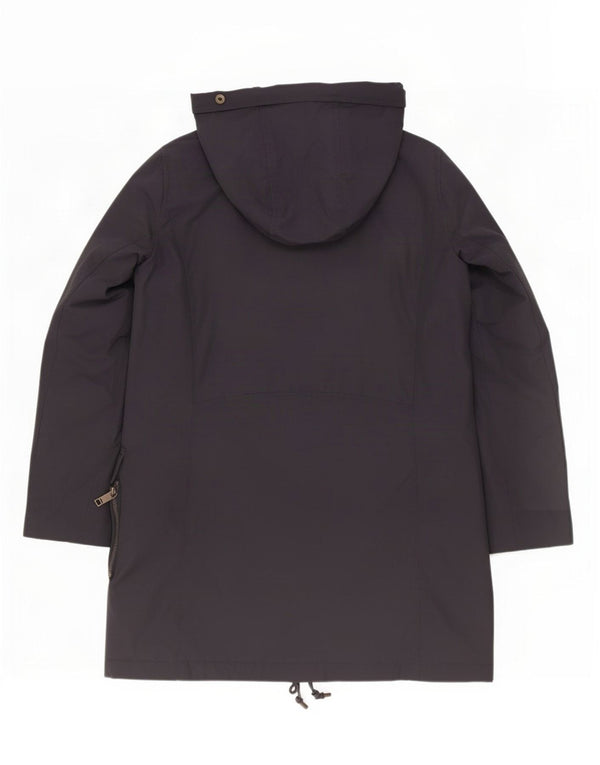 Casaco acolchoado com capuz feminino Zara UK 12 médio azul marinho poliamida