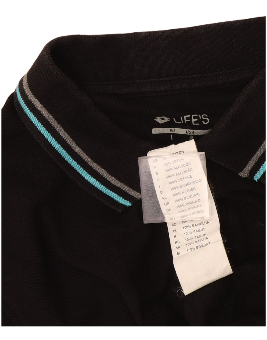 Camisa polo masculina Lotto grande algodão preto
