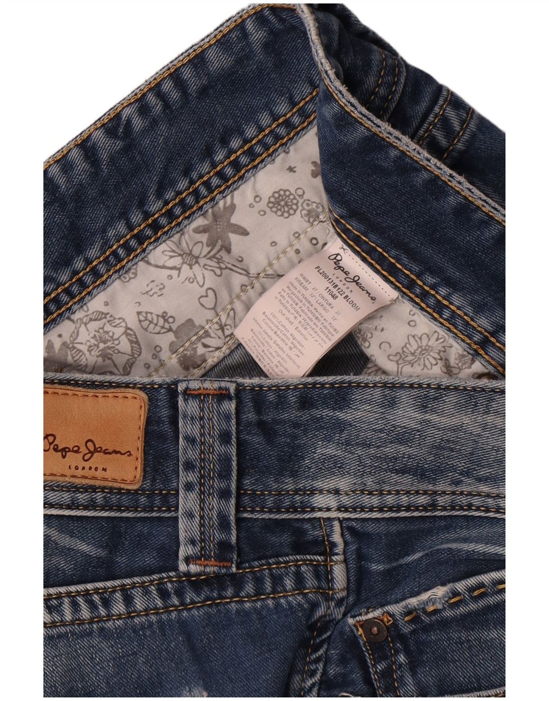 PEPE Jeans feminino bootcut jeans W27 L32 azul algodão