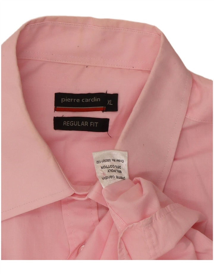 Camisa masculina Pierre Cardin de manga curta com ajuste regular XL rosa poliéster