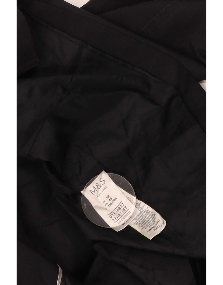 Marks & Spencer Womens Trench Coat UK 12 Poliéster preto médio