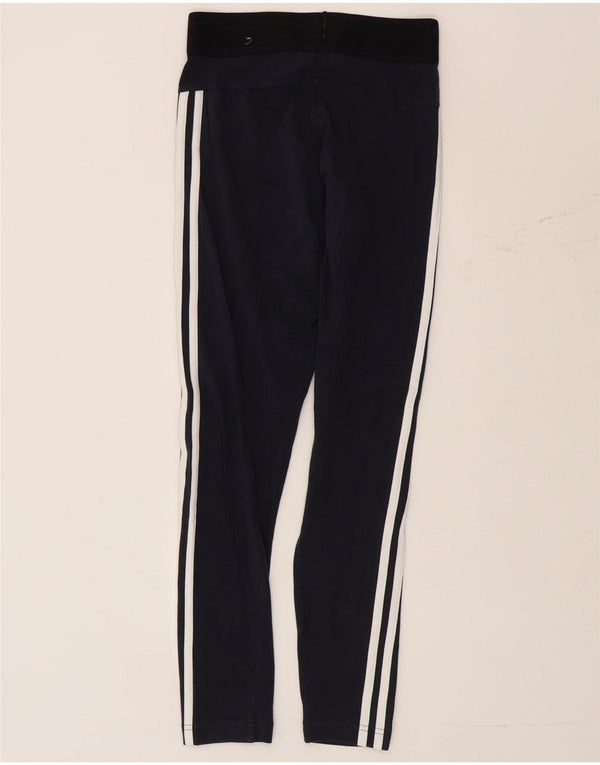 Leggings Adidas Femininas UK 4/6 XS Azul Marinho Colorblock Algodão