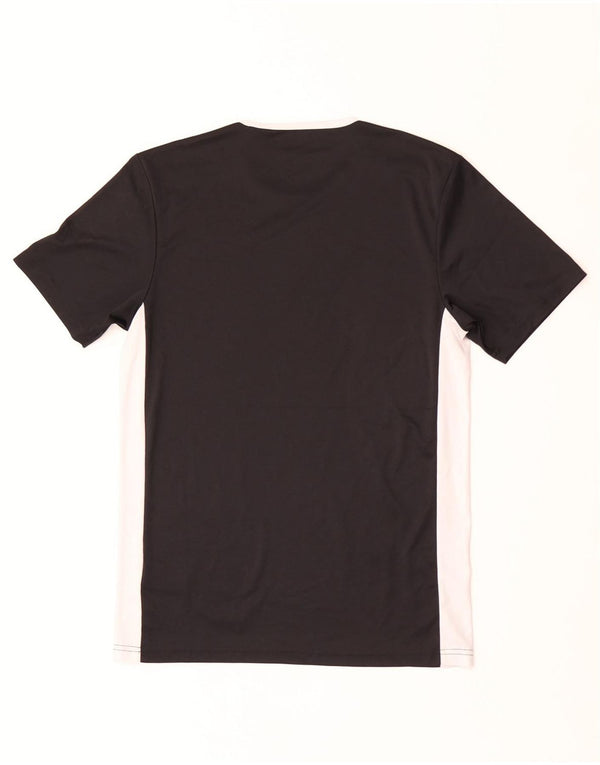 Adidas Mens Climalite Camiseta Top Pequeno Preto Colorblock Poliéster