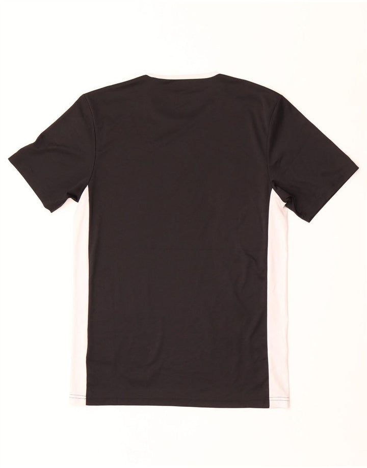 Adidas Mens Climalite Camiseta Top Pequeno Preto Colorblock Poliéster