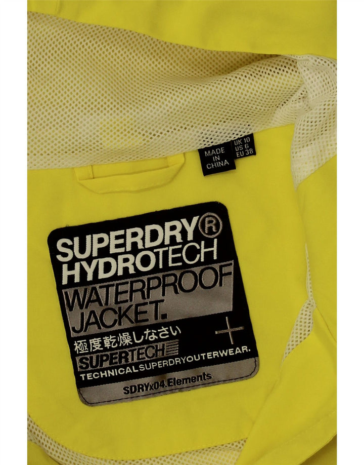 Jaqueta impermeável superdimensionada com capuz Superdry para mulher UK 10 pequeno amarelo