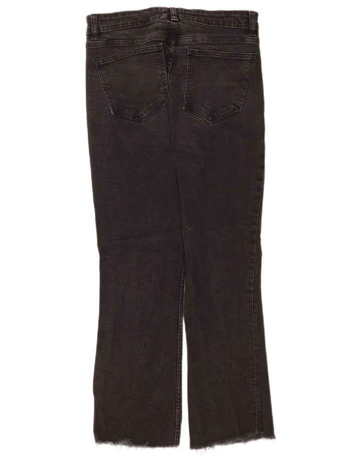 Zara Calça Jeans Feminina Crop Bootcut EU 42 Grande W32 L24 Preto