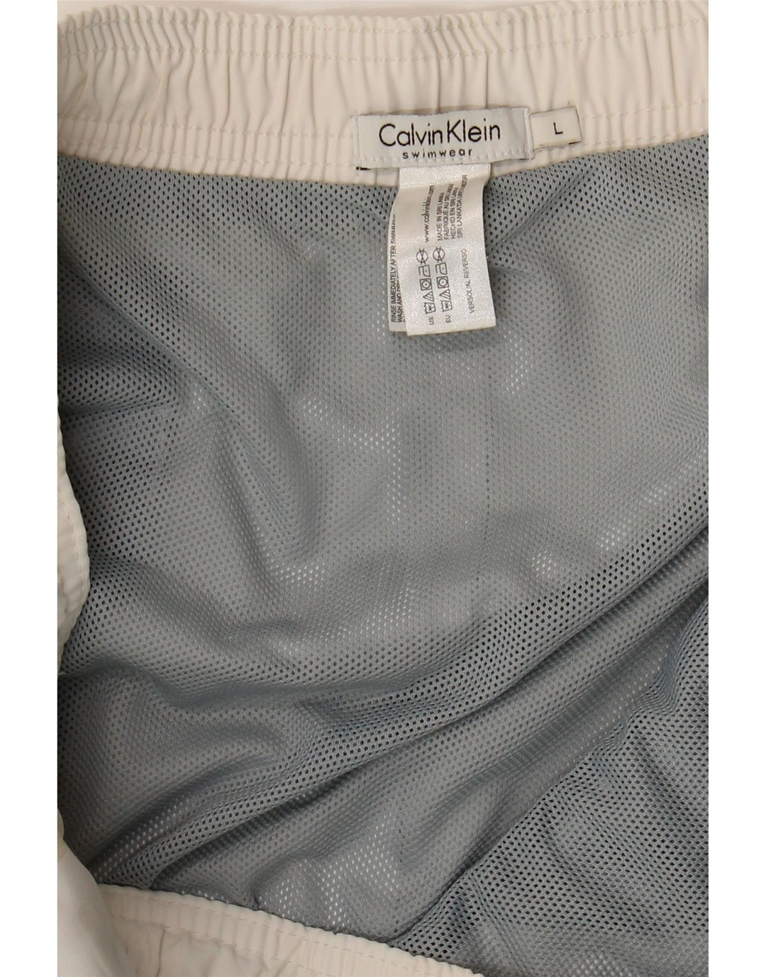 Calvin Klein Shorts de natação masculino gráfico grande poliéster branco