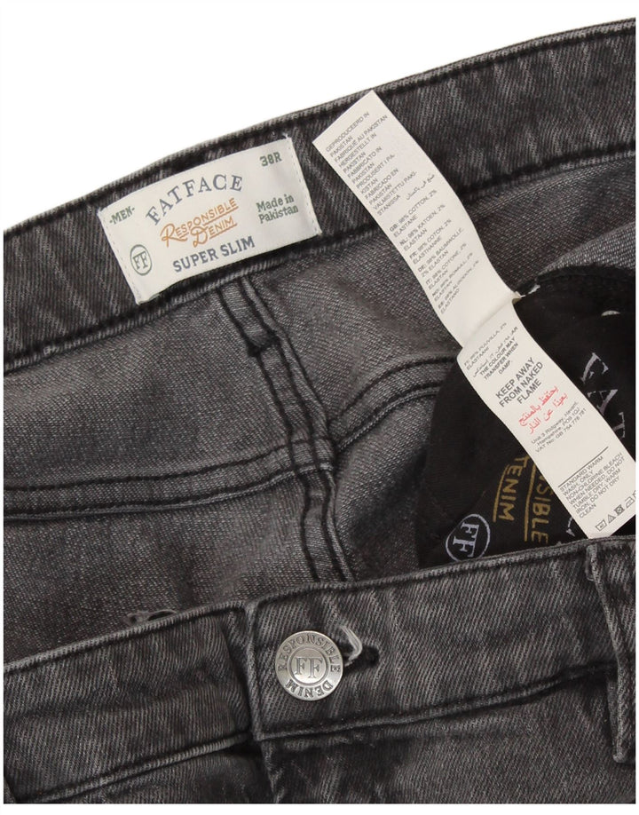 FAT FACE Masculino Super Slim Jeans W38 L31 Algodão Cinza