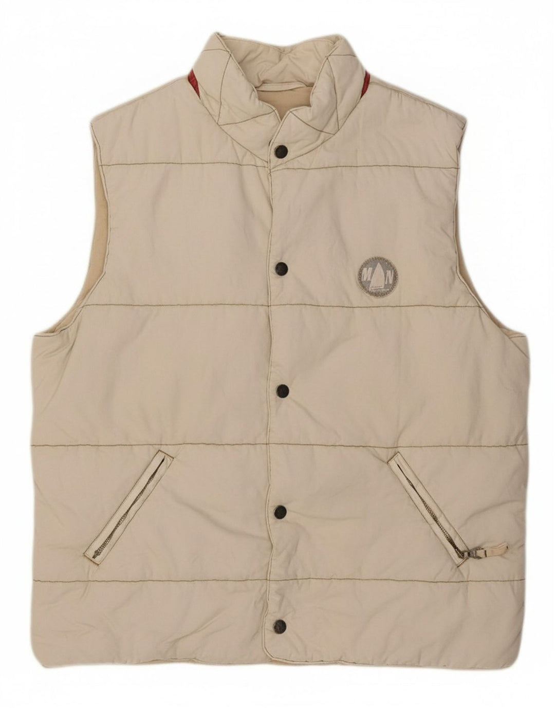 Colete masculino acolchoado gráfico MURPHY & NYE UK 44 2XL algodão bege