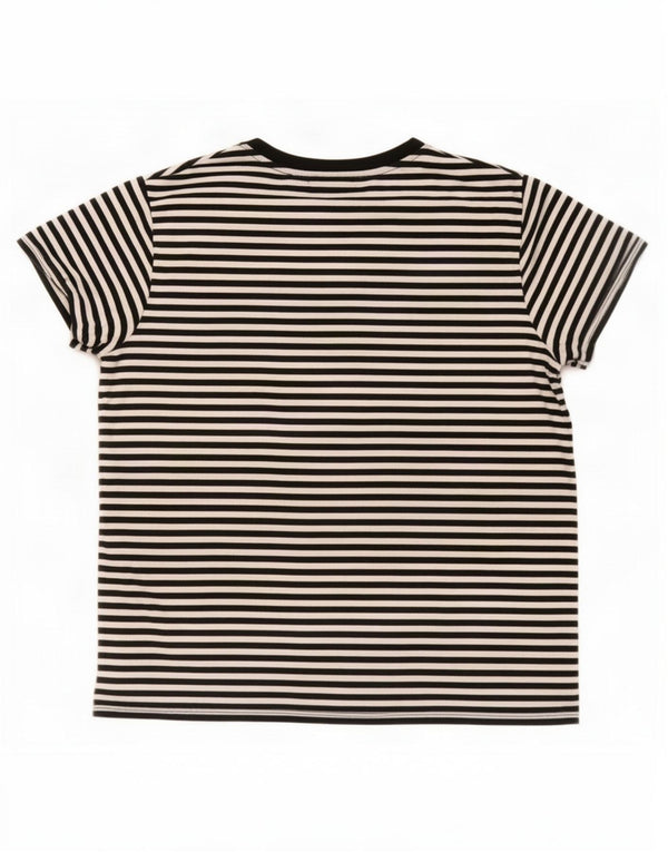 Camiseta feminina Levi's UK 14 grande algodão listrado preto