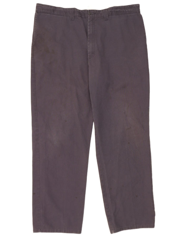 Calças Chino retas masculinas Dickies W42 L32 poliéster azul marinho