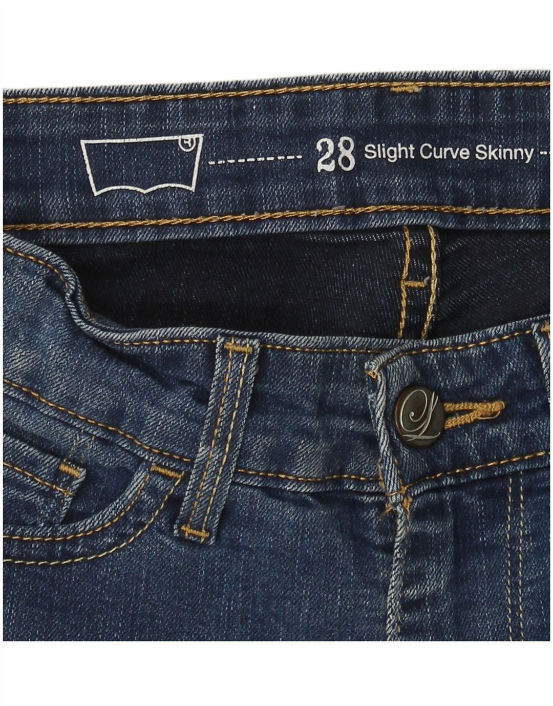 Jeans skinny feminino levemente curvilíneo LEVI'S W28 L27 azul
