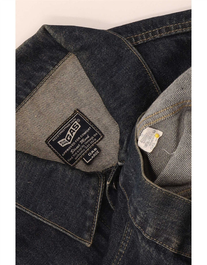 Jaqueta jeans feminina Gas UK 16 grande algodão azul marinho