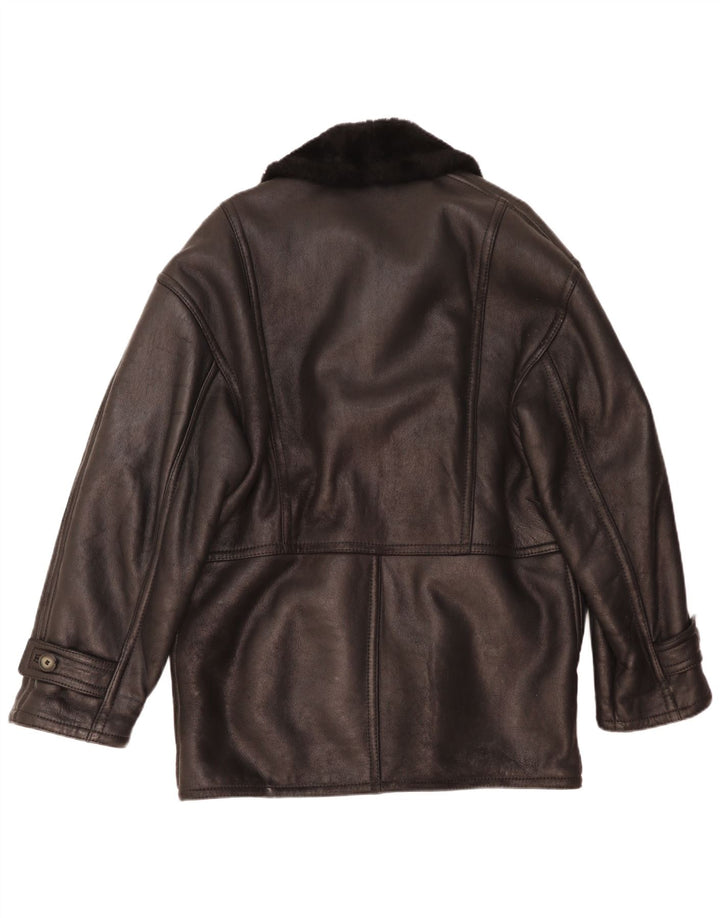 Jaqueta masculina vintage de shearling IT 48 Shearling preto médio