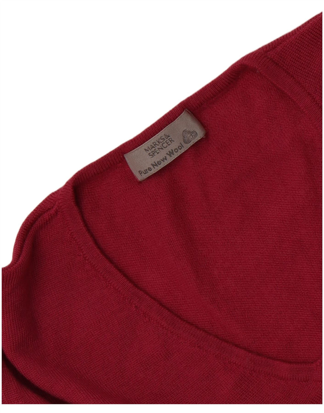 Suéter feminino Marks & Spencer com decote em V Reino Unido 14 médio rosa lã nova