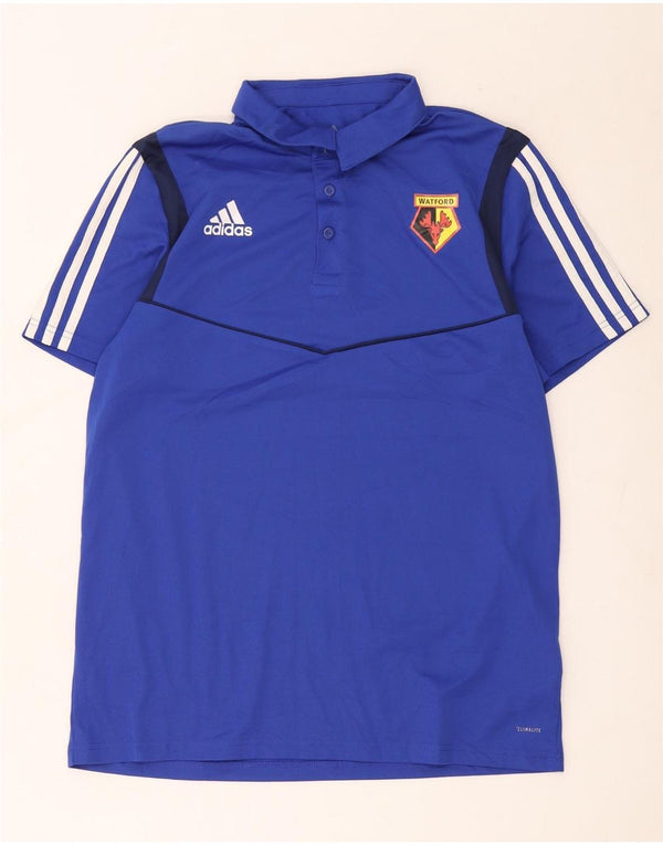 Adidas Mens Watford F.C. Polo Shirt Large Blue Colourblock Polyester