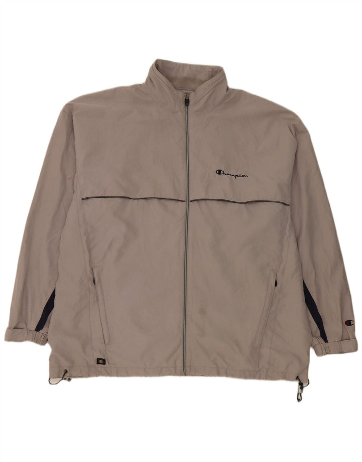 Jaqueta de chuva masculina Champion UK 42 XL cinza colorblock poliéster