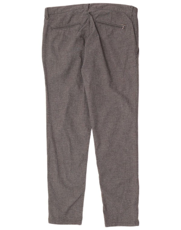 Zara Mens Slim Chino Calças EU 42 Grande W32 L28 Cinza