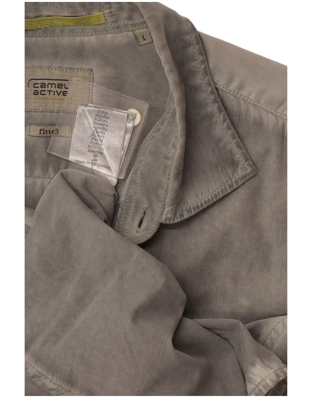 Camisa masculina de manga curta CAMEL ACTIVE algodão cinza grande