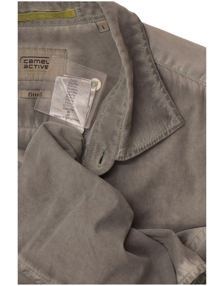 Camisa masculina de manga curta CAMEL ACTIVE algodão cinza grande