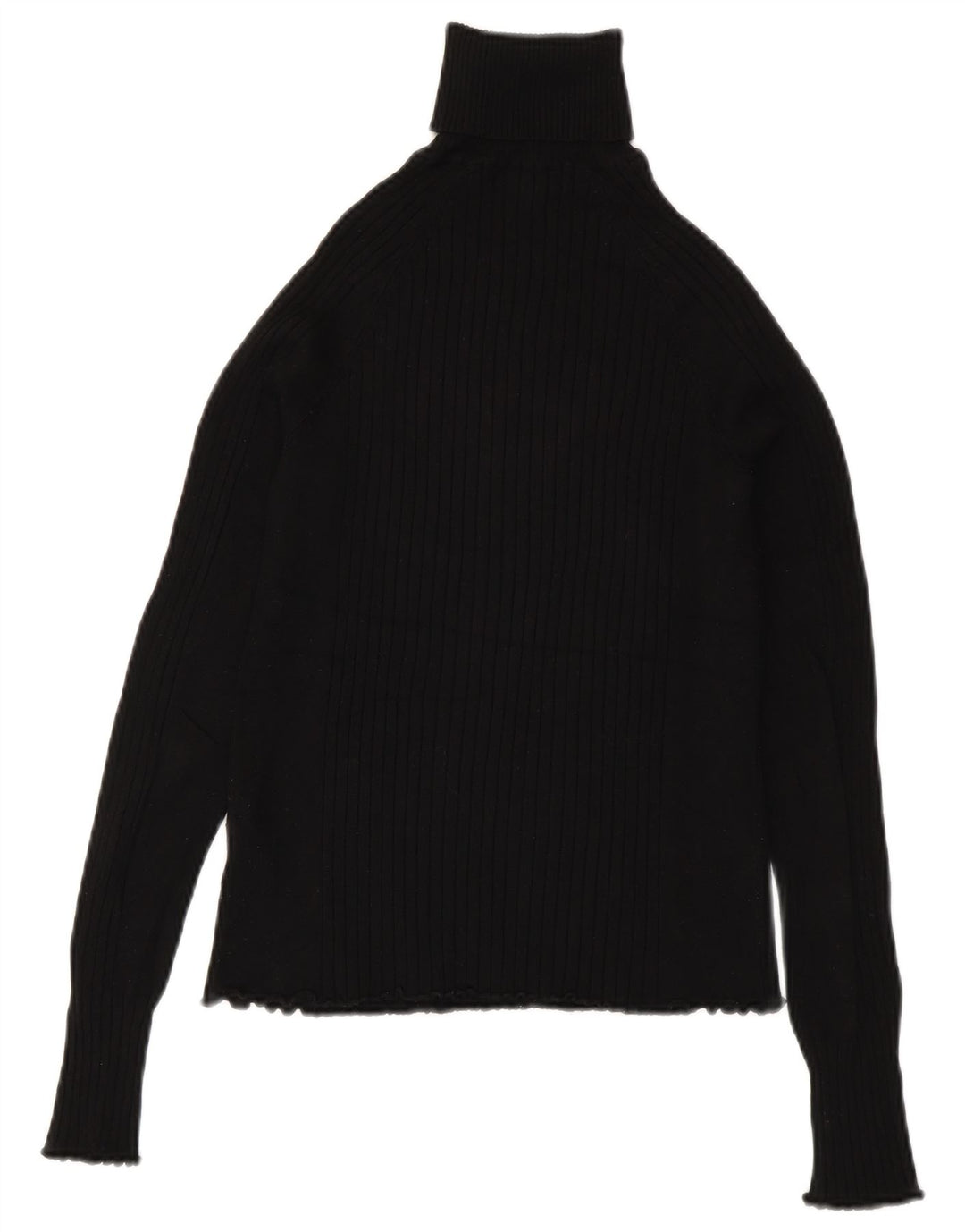 Suéter feminino Zara com gola redonda e viscose preta pequena Reino Unido 8